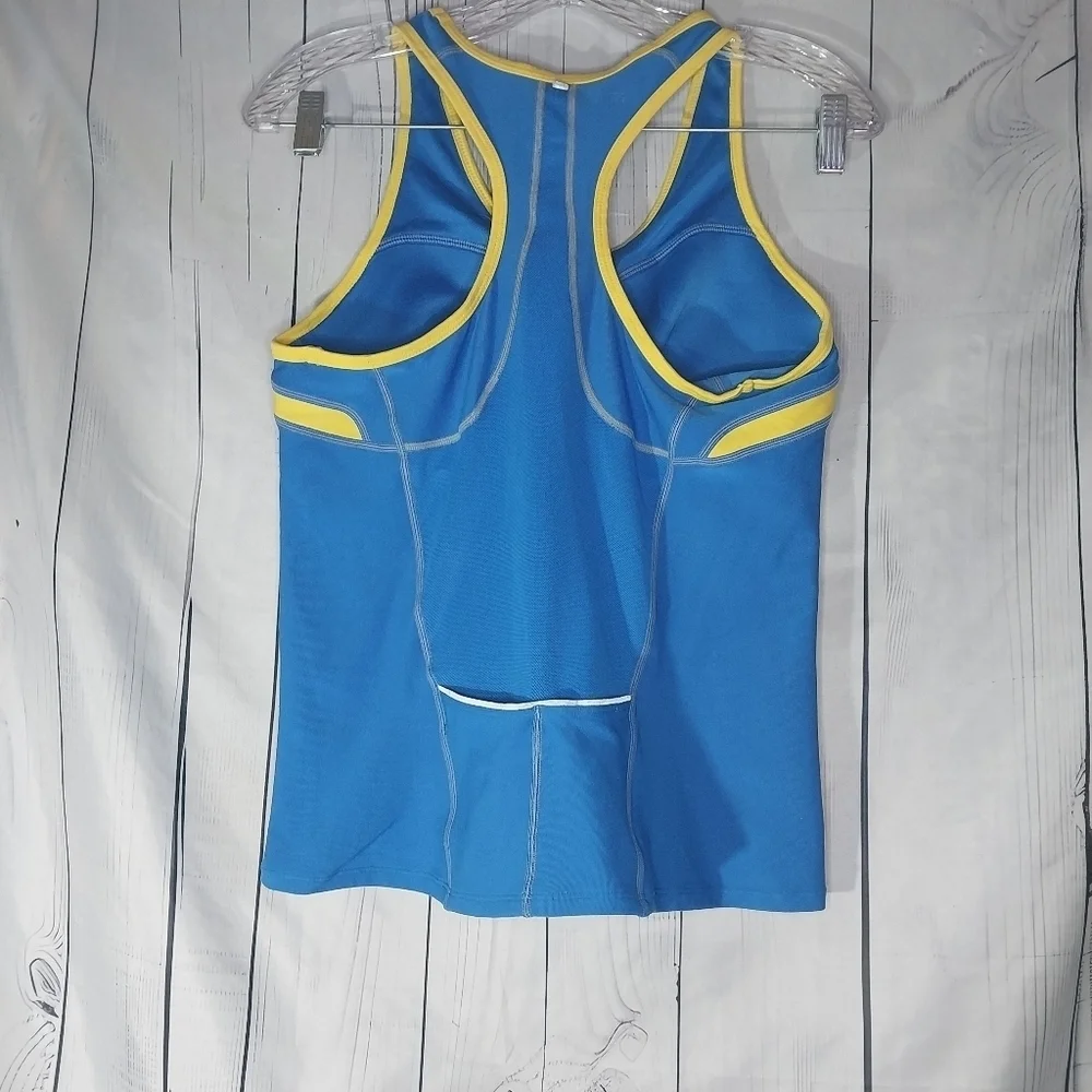 Nike Fit Dry Blue and Yellow LIVESTRONG Racerback Athletic Tank Top